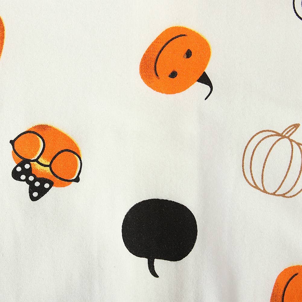 Little Witch Pumpkin Pattern Zipper Baby Romper