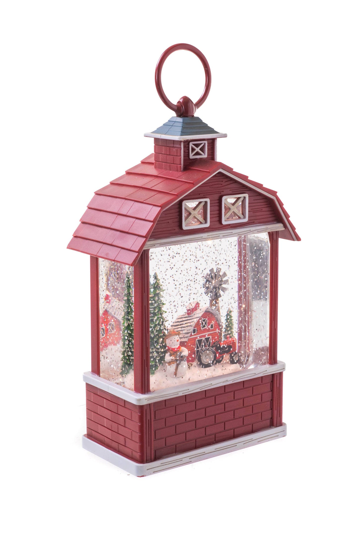 NEW - Red Barn Lighted Snow Globe