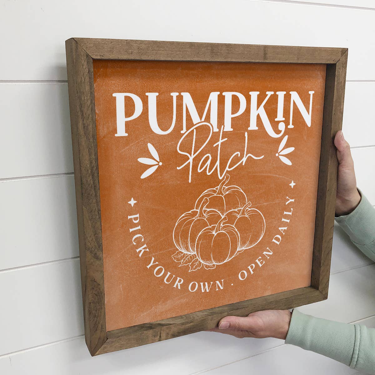 Pumpkin Patch Open Daily - Season Word Wall Art - Framed Art