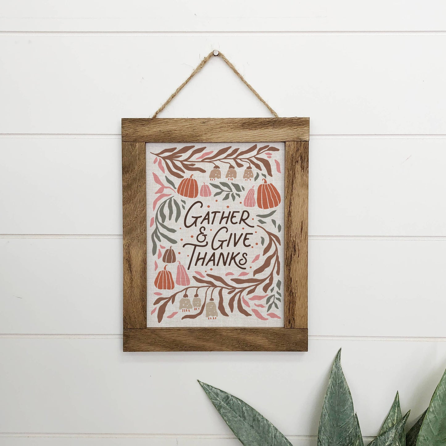 Thanksgiving Wood Sign Wall Decor - Gather and Give Thanks