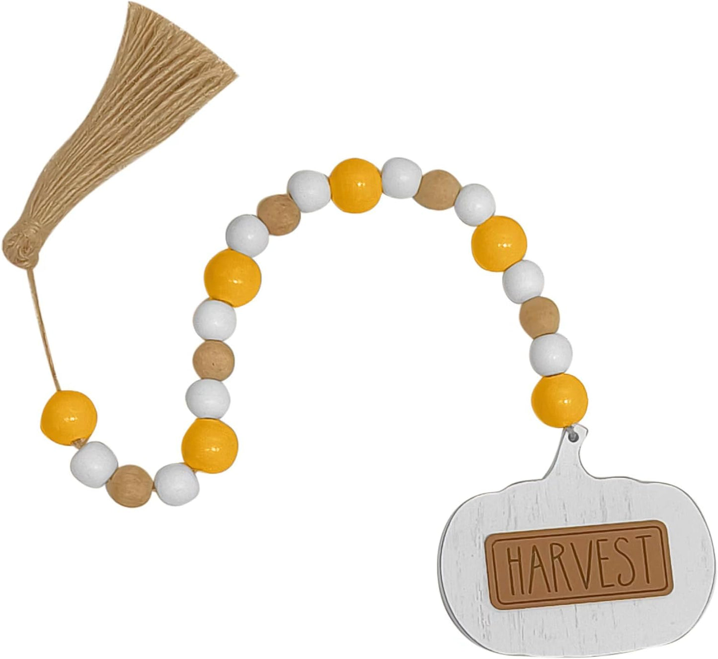 Harvest Decor Wood Bead Garland with Tassels