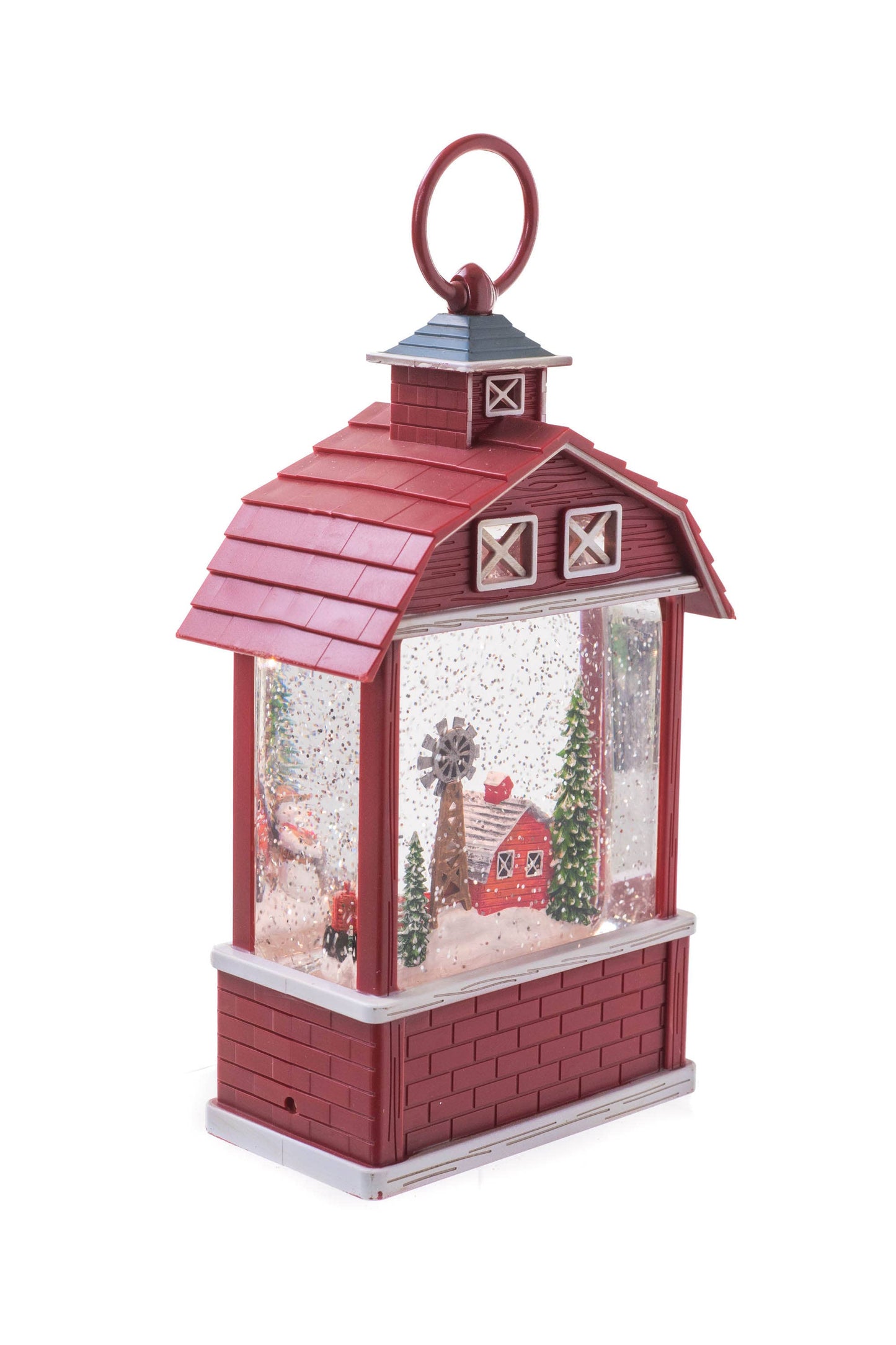 NEW - Red Barn Lighted Snow Globe