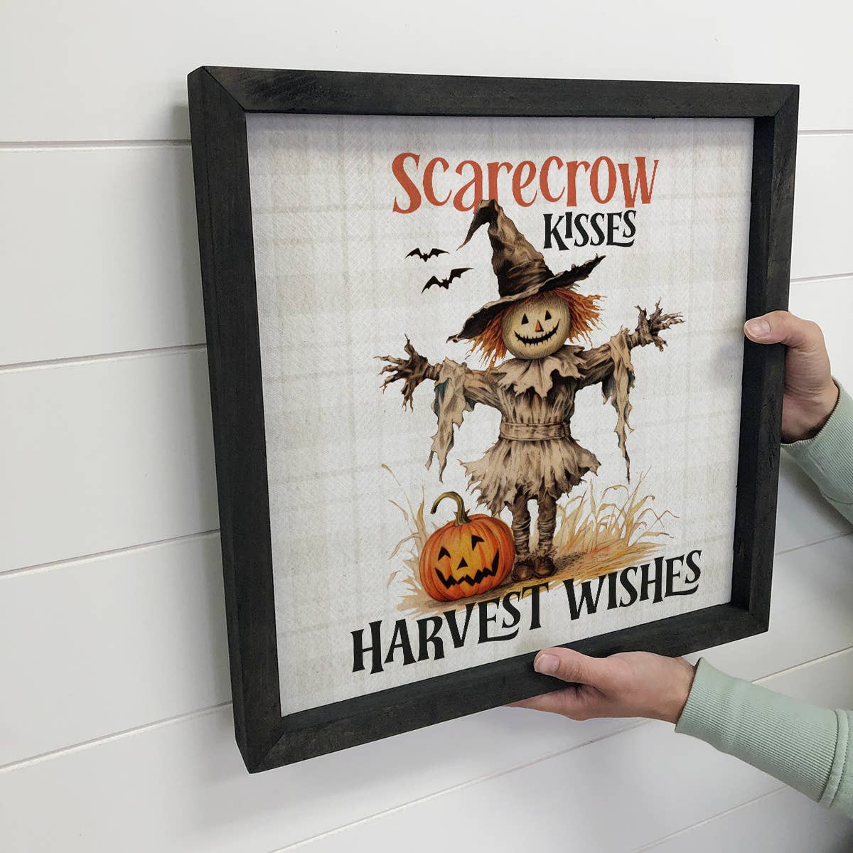 Halloween Vintage Scarecrow Kisses - Cute Halloween Sign