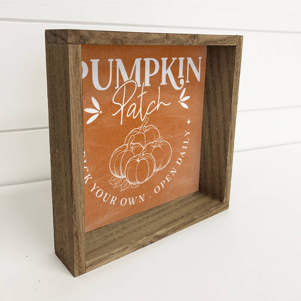 Pumpkin Patch Open Daily - Season Word Wall Art - Framed Art