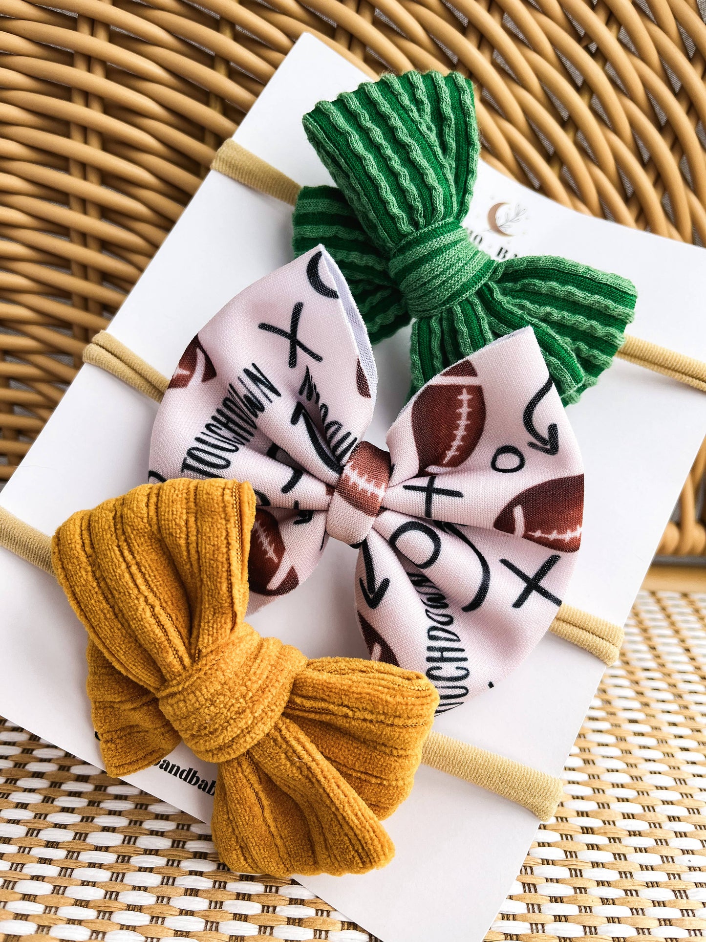 Baby Bow Headband Set - Green Bay Packers Football