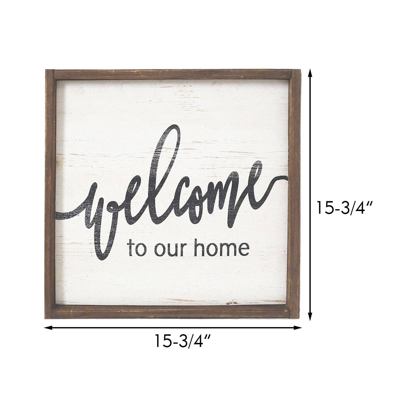 Wood Hanging Sign Plaque-Welcome to Our Home,15.8x15.8''