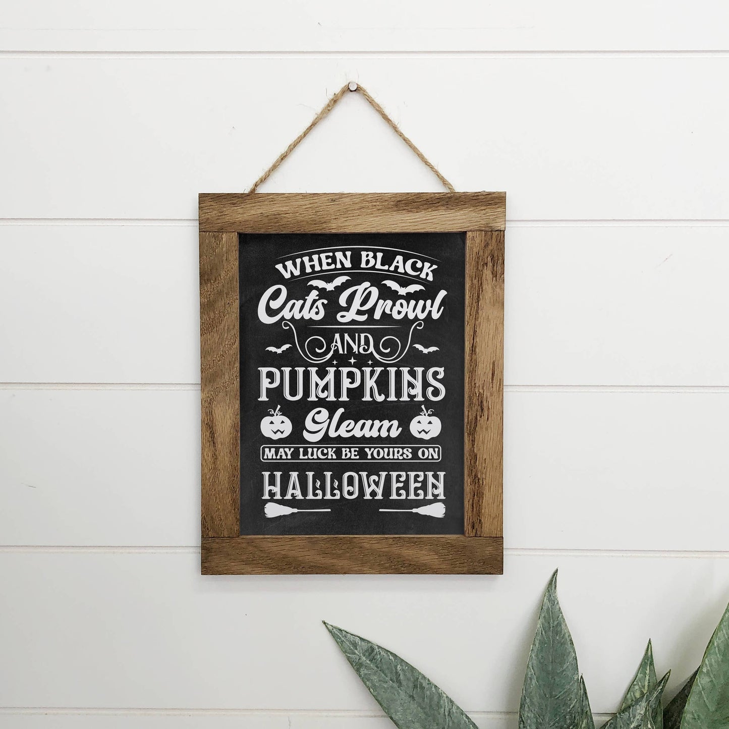 When Black Cats Prowl Halloween Black Wood Sign