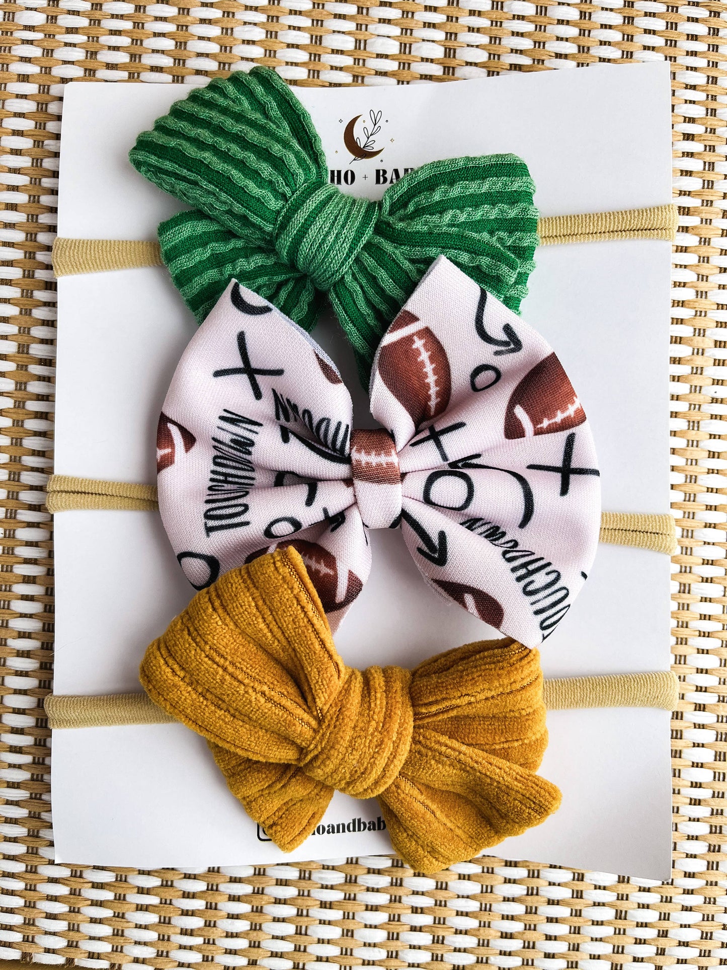 Baby Bow Headband Set - Green Bay Packers Football