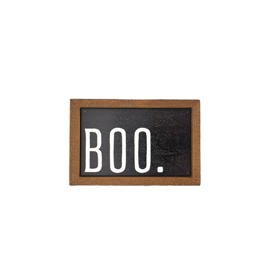 Rustic Wooden Sign - 6x4 Home Accent Boo Halloween Decor