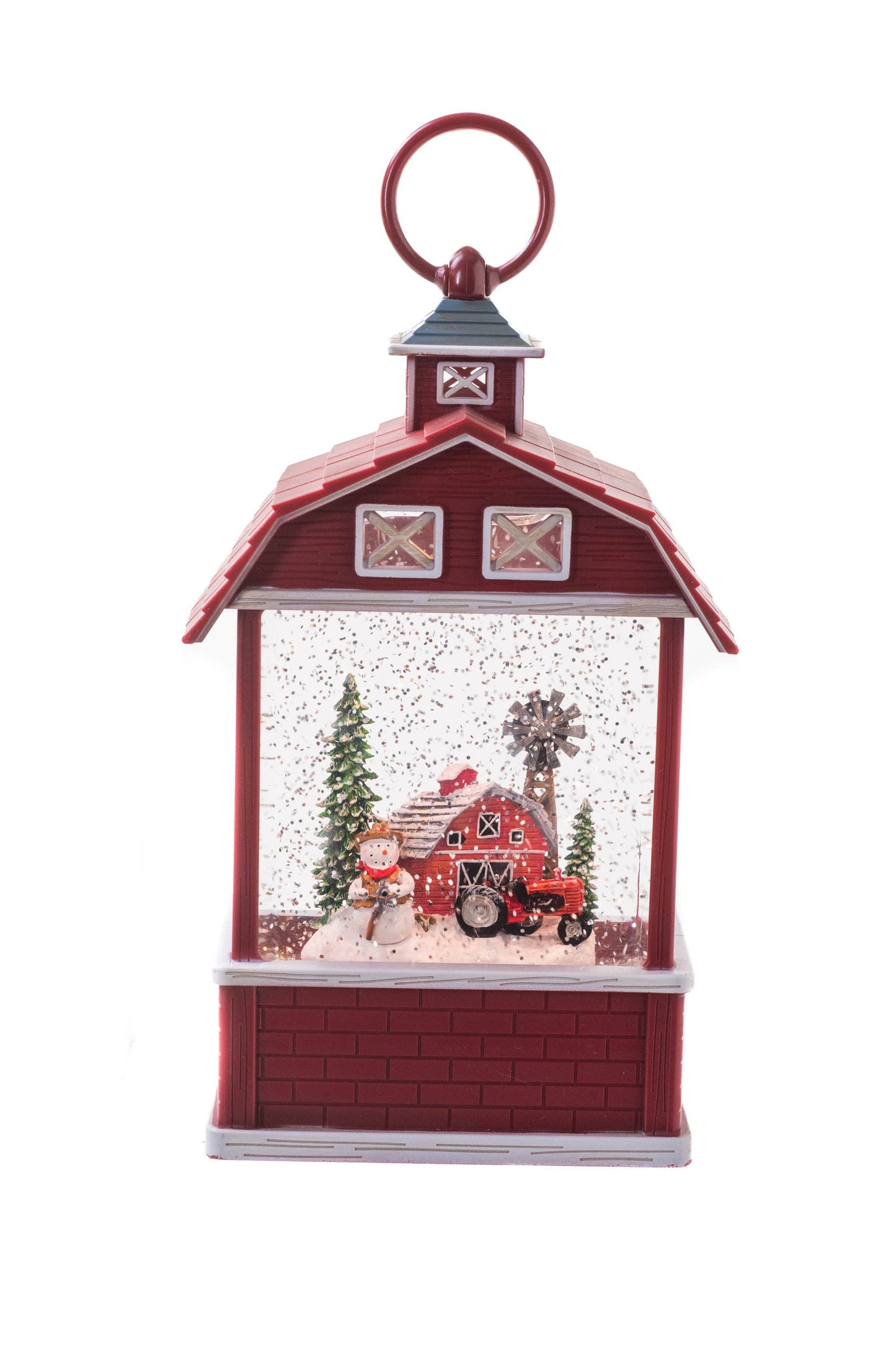 NEW - Red Barn Lighted Snow Globe