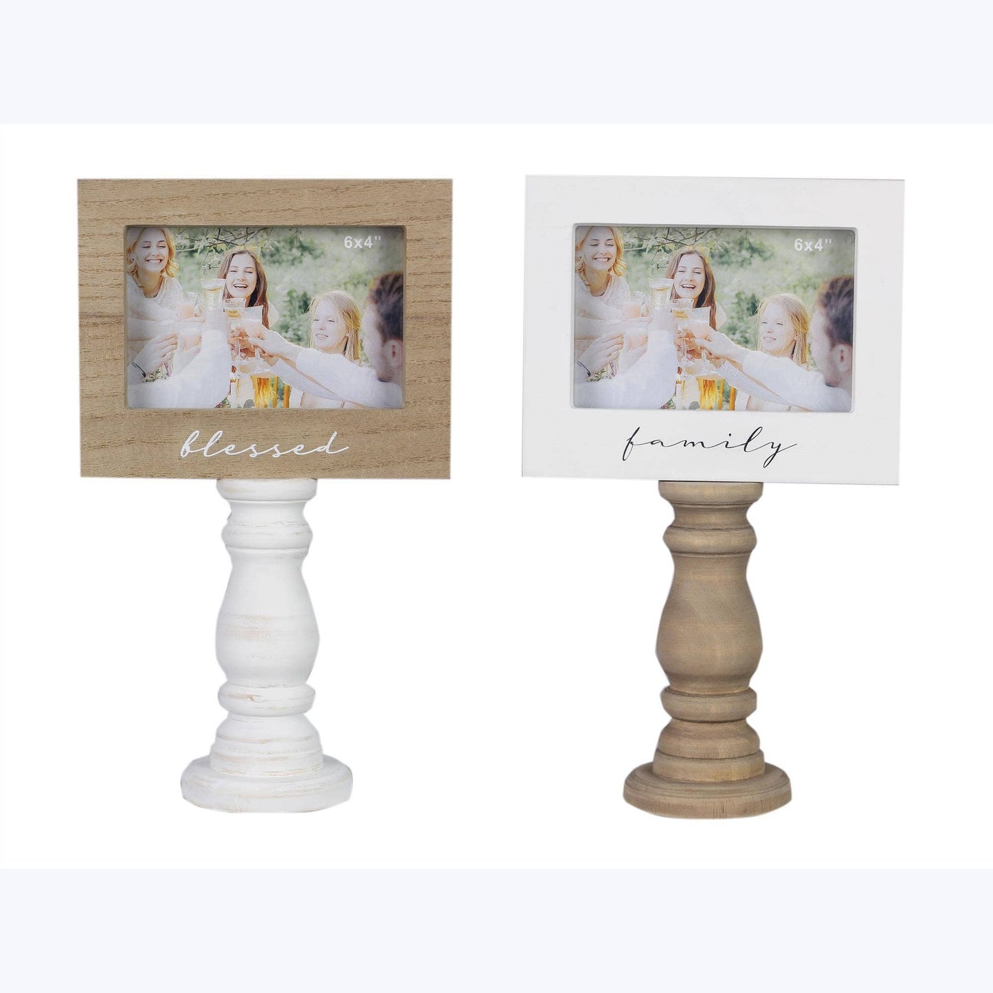 Wood Natural Pedestal Picture Frame 2-Pack