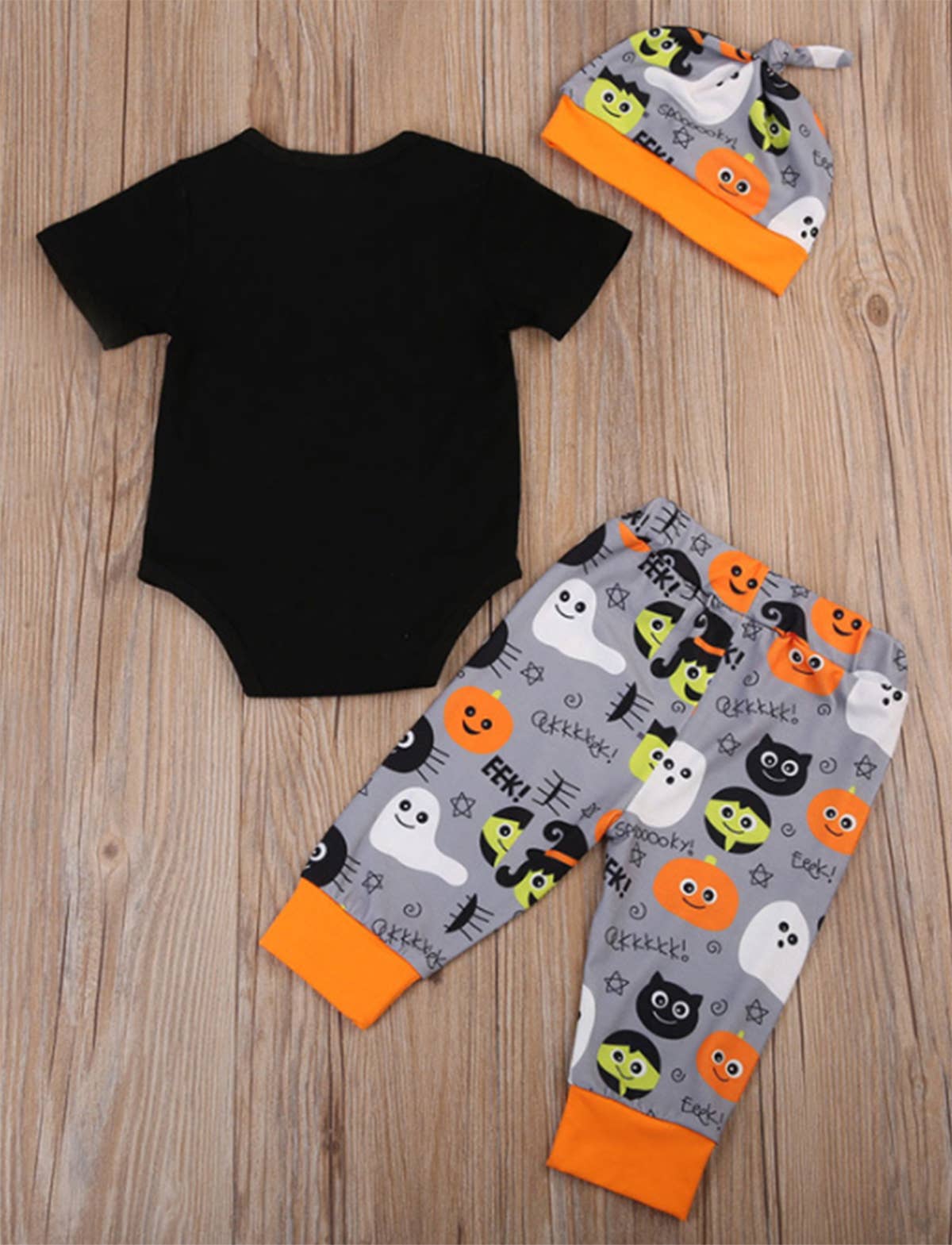 Black Cutest Pumpkin Halloween 3pcs Baby Costume Outfit