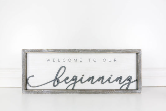 10917 - 24x9 framed sign WELCOME WEDDING decor CLEARANCE