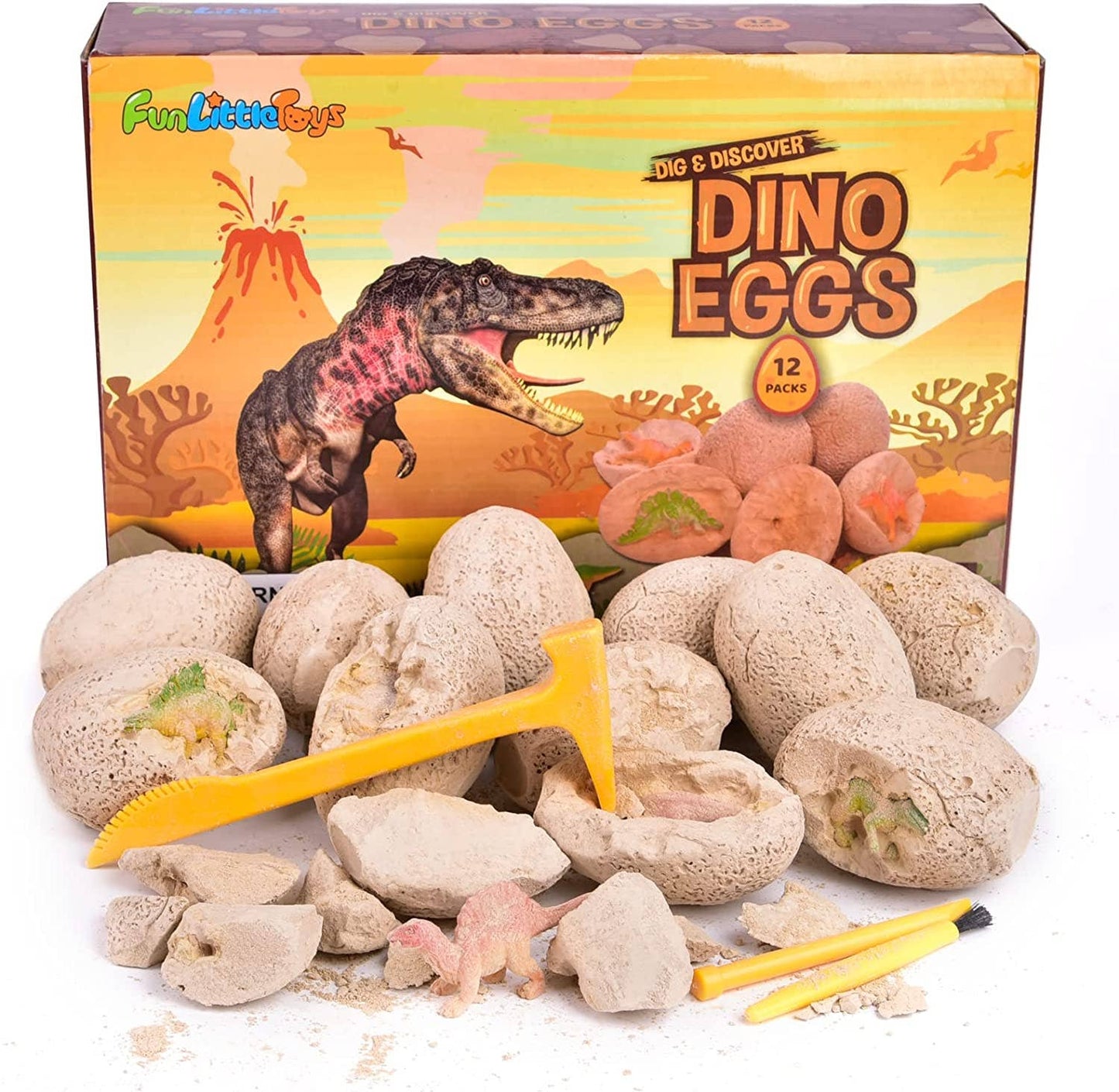 12 Pack Egg Set Dig Dino Egg Kit