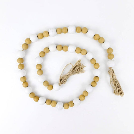 11198 - 36x1 natural wood bead garland CLEARANCE